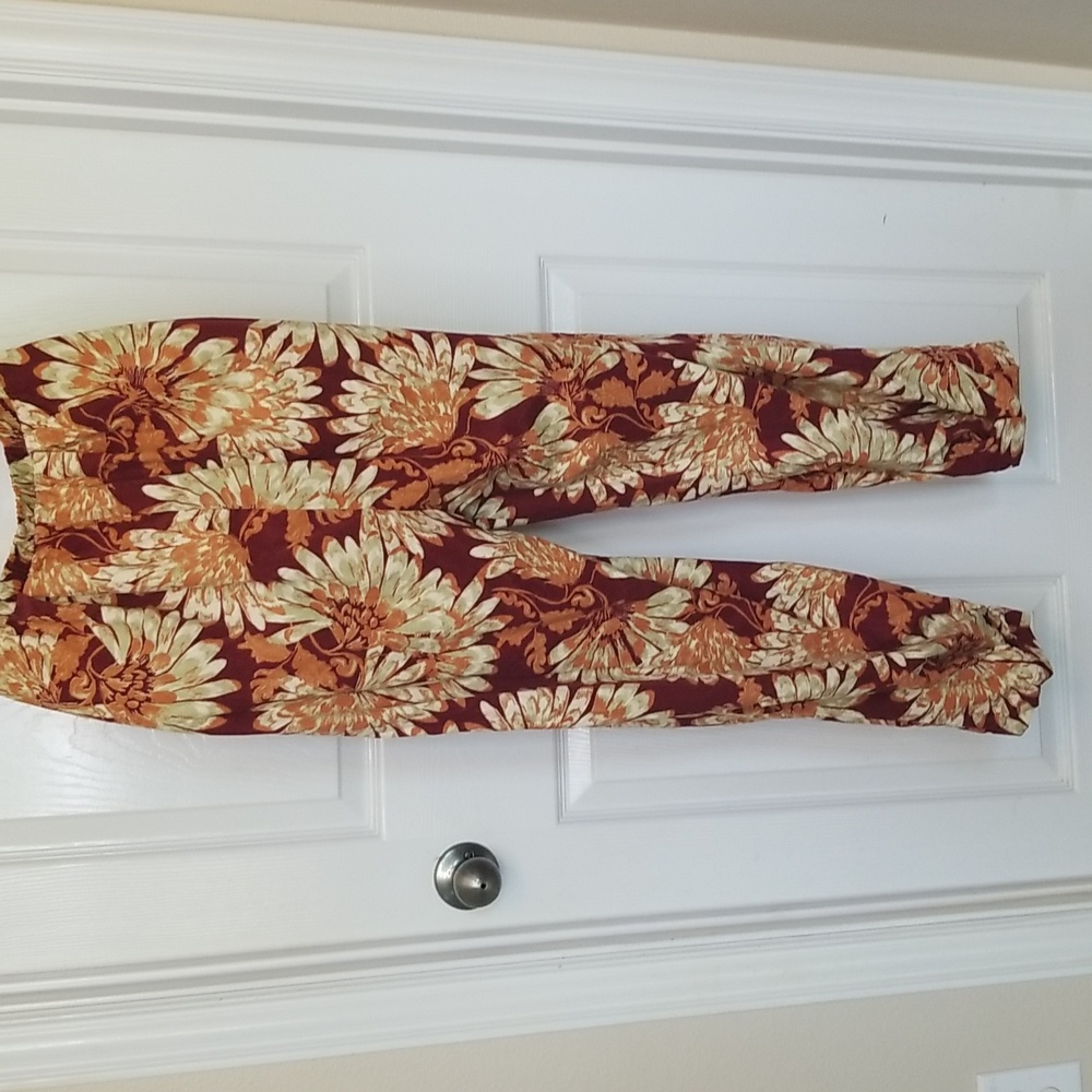 Free People Shasta Print Corduroy Shortsleeve Jumpsuit Floral Back Out Wide Leg - Picture 12 of 17
